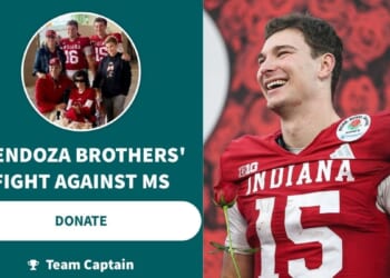 Indiana Quarterback Fernando Mendoza Fights For Wins On The Field While Leading The Fight Against MS