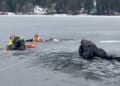 Washington man falls through ice into frigid lake — right in front of cops practicing water rescues
