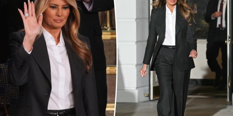 Melania Trump wears Dolce & Gabbana pantsuit to State of the Union 2026