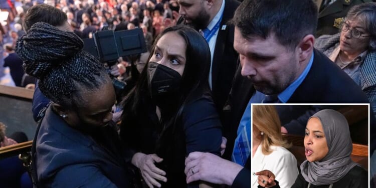 Rep. Ilhan Omar claims State of the Union guest Aliya Rahman was 'forcibly removed' and arrested for standing