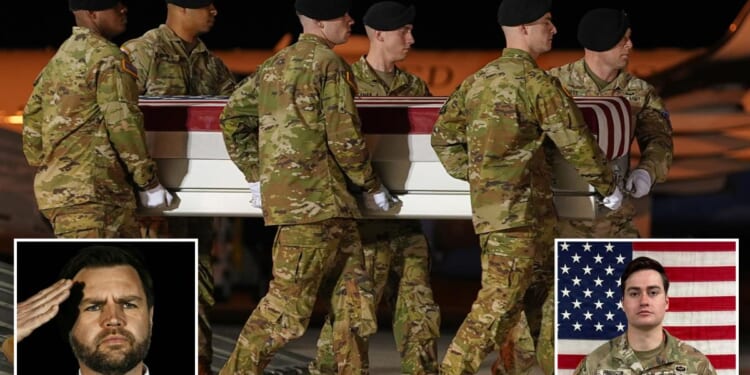 JD Vance attends dignified transfer for soldier Benjamin N. Pennington, the 7th US service member to die in Iran war