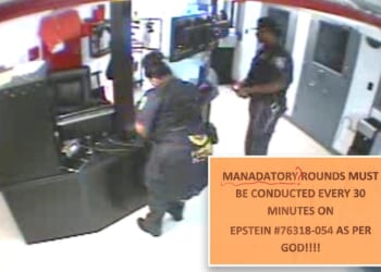 New video shows guards milling about while Epstein a few feet away in his cell, possibly dead