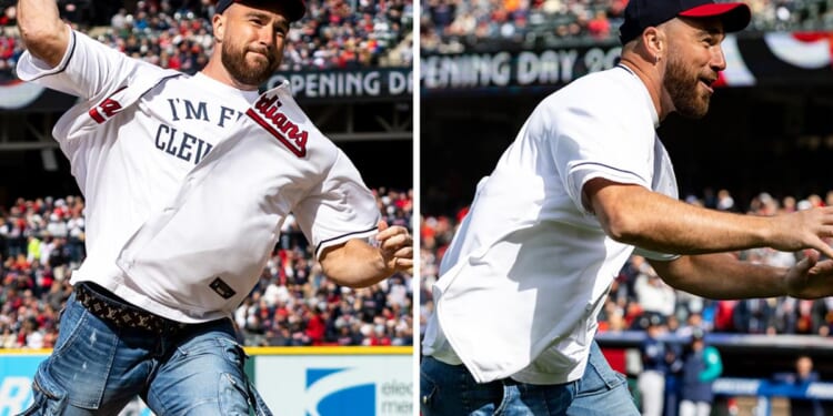 Watch Travis Kelce’s “Embarrassing” Opening Day First Pitch, Courtesy of Netflix Sports: “Looked Like Taylor Threw It”