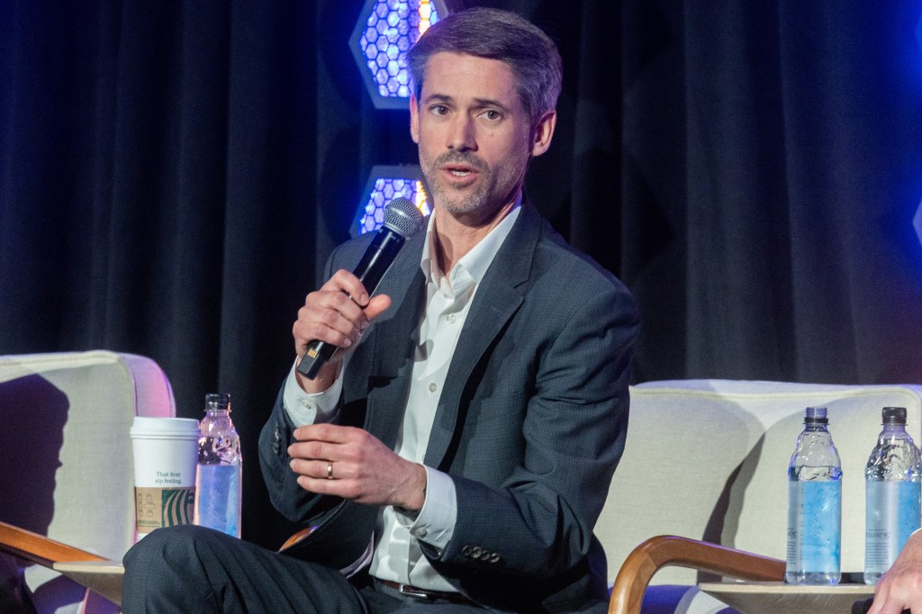 San Jose Mayor Matt Mahan speaking at the Jewish California Governor 2026 Candidate Forum.