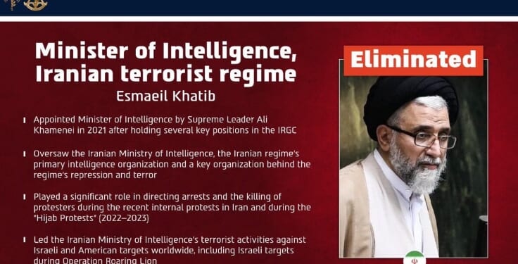 Iranian Intelligence Minister Who Led Assassination Plots Against US Officials Eliminated In Israeli Strike, IDF Says