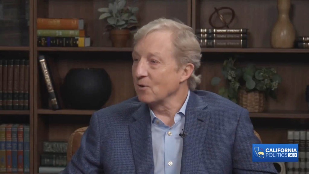 Tom Steyer, a California candidate for governor, speaks during an interview.