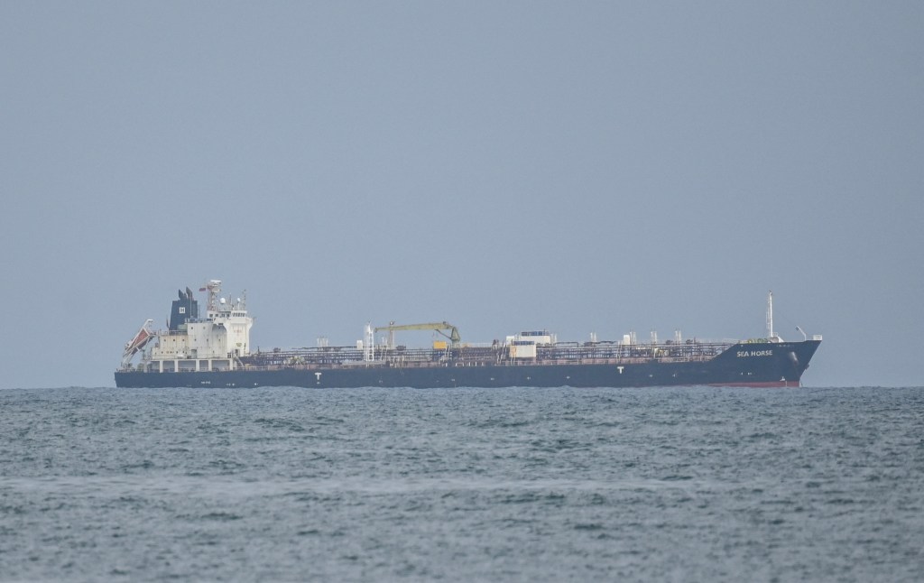The Hong Kong-flagged crude oil tanker Sea Horse remains at anchor off the coast of Puerto Cabello, Venezuela, on March 29, 2026. The Sea Horse, which was reportedly carrying Russian diesel to Cuba, rerouted to Venezuela earlier in the week.