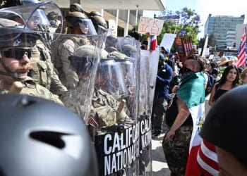 ‘No Kings’ Protest Turns Into Riot As Projectiles Fly, ‘Kill’ Message Found On Federal Building
