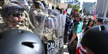 ‘No Kings’ Protest Turns Into Riot As Projectiles Fly, ‘Kill’ Message Found On Federal Building