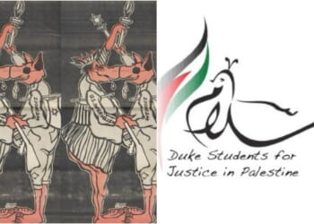 Duke Suspends Students for Justice in Palestine Chapter Over Illustration Depicting ‘Zionism’ as Pig Holding Star of David