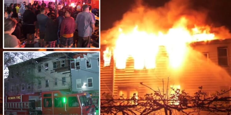 Six firefighters injured, dozens displaced after massive multi-building fire erupts in New Jersey