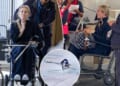 Lindsey Vonn seen in wheelchair in airport after Olympic crash