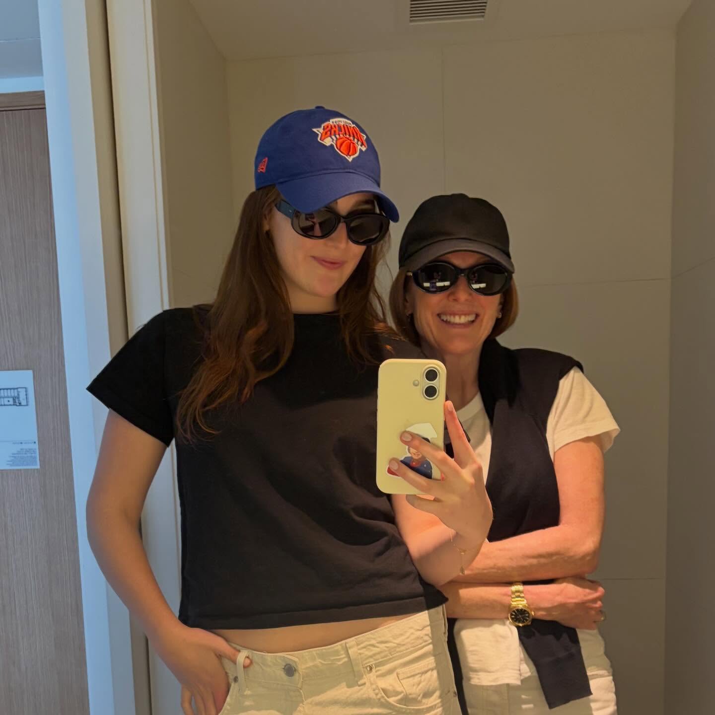 Julianne Moore and daughter Liv snap a mirror selfie.