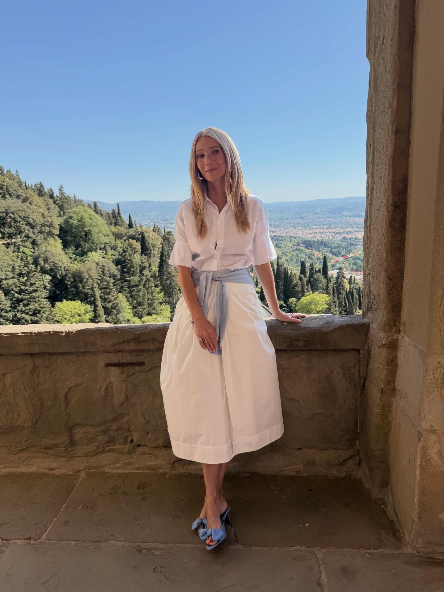 Gwyneth Paltrow takes in the lovely view in Florence, Italy.