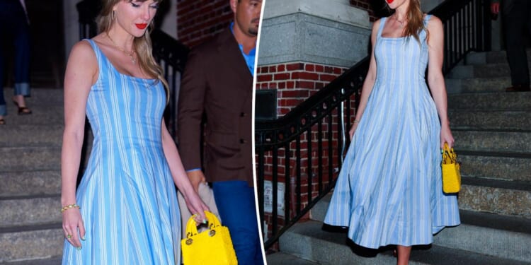 Taylor Swift pairs $325 Staud dress with $9,500 Dior bag