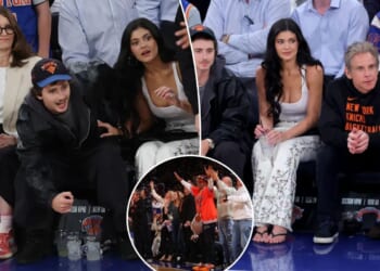 Kylie Jenner, boyfriend Timothee Chalamet at Knicks-Hawks Game 5