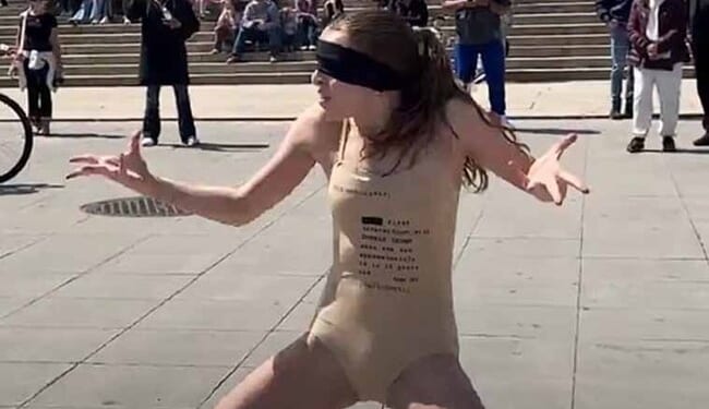 Blindfolded Women Perform Protest Dance Aimed at Trump and Epstein – Twitchy
