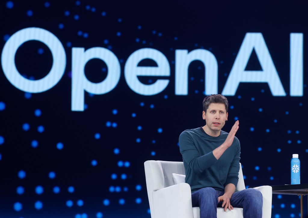 OpenAI CEO Sam Altman speaks at the Snowflake Summit 2025.