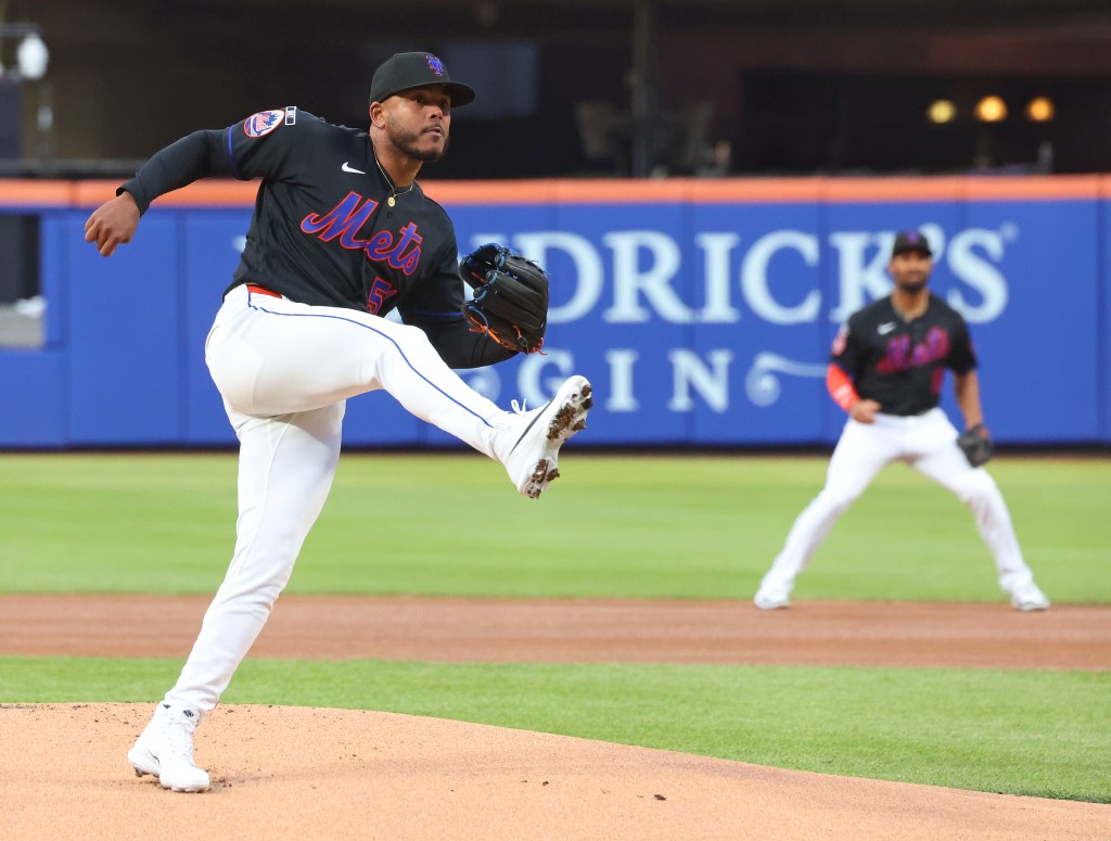 New York Mets pitcher Freddy Peralta (51) pitches in the first inning when the New York Mets played the Colorado Rockies Friday, April 24, 2026 at Citi Field