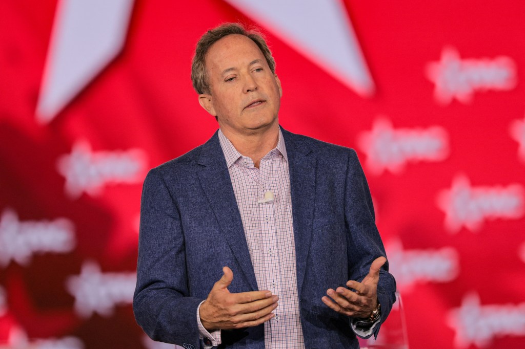 Texas Attorney General Ken Paxton speaking at the Conservative Political Action Conference.