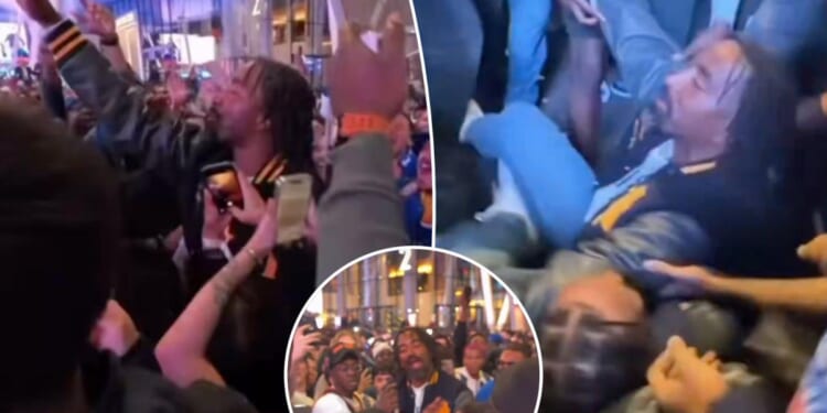 JR Smith knocked down in scary scene with rowdy Knicks fans outside MSG