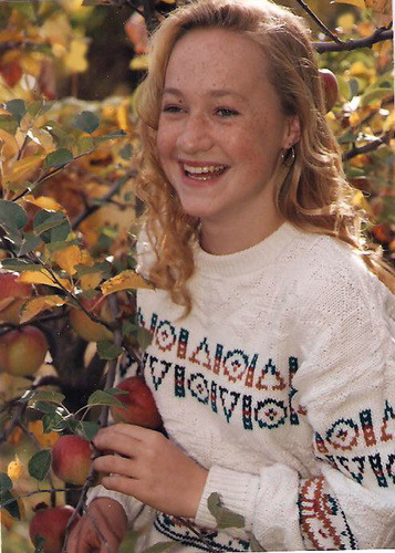 Rachel Dolezal looking pale-skinned and freckled, at about age 15.