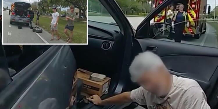 Florida teens save man having heart attack after stopping to change his tire