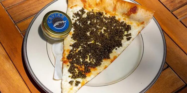 Philadelphia pizza shop sells $55 slices topped with caviar, served on gold plate