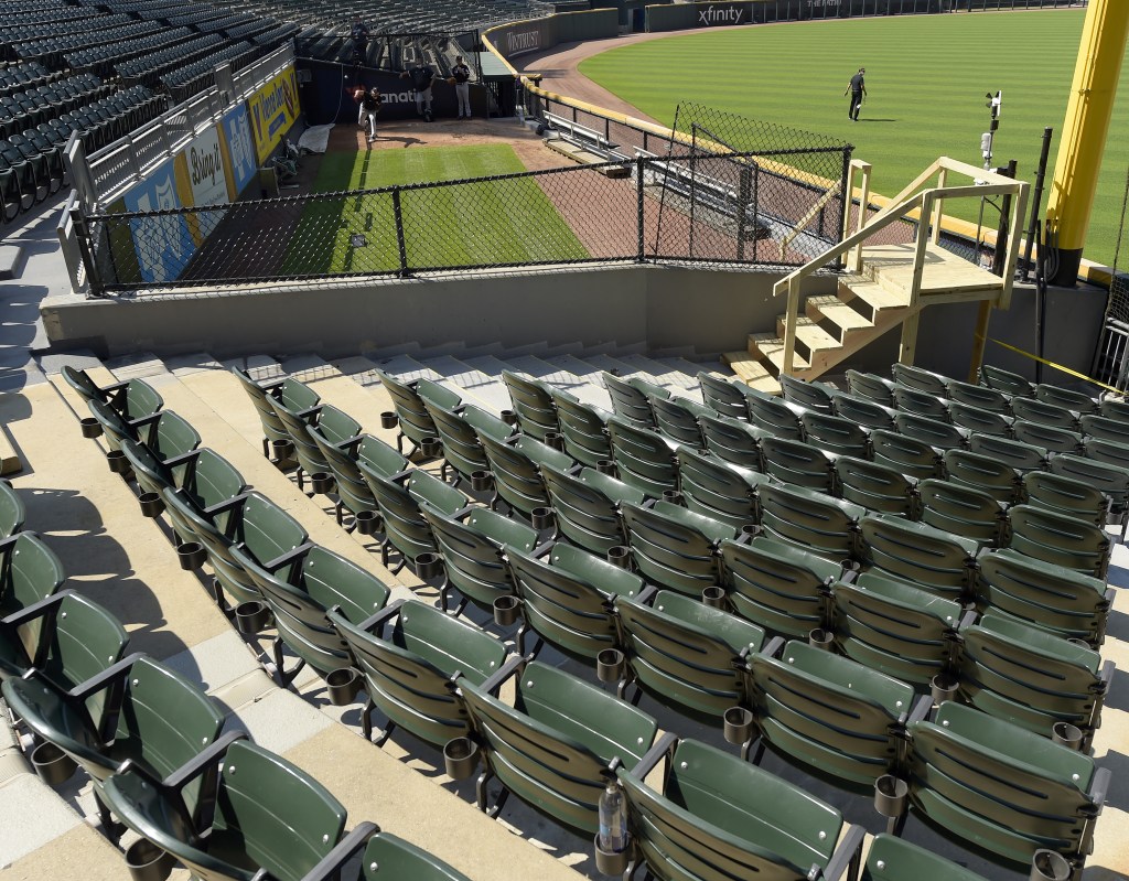 A fan fell into one of the bullpens at Rate Field in Chicago.