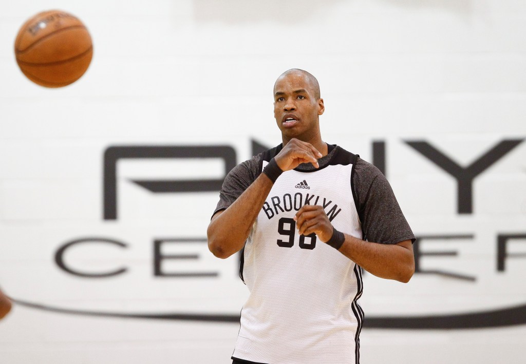 Jason Collins #98 of the Brooklyn Nets during practice.