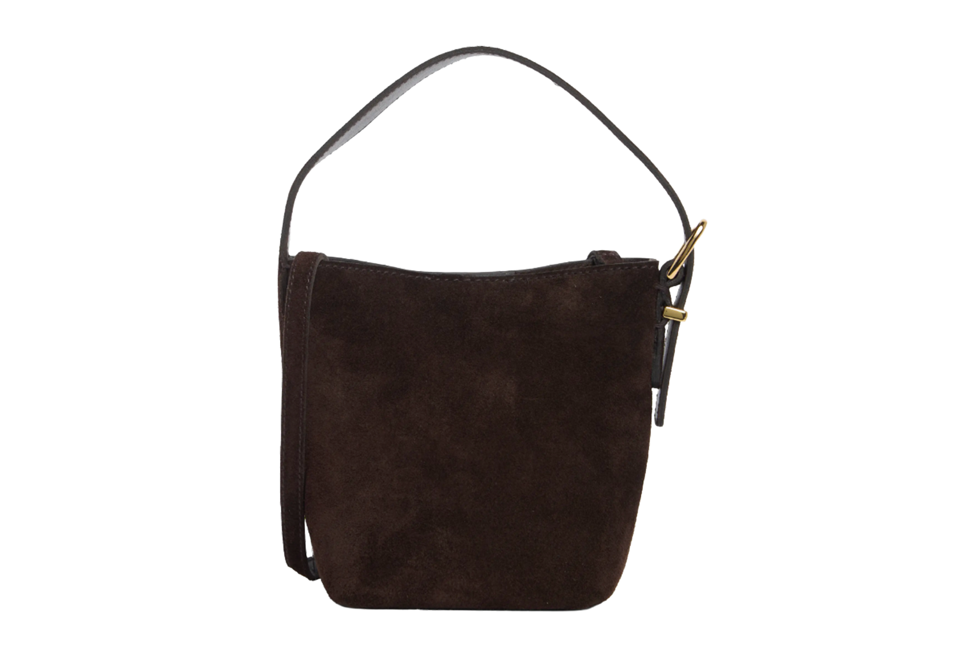 Brown suede shoulder bag.