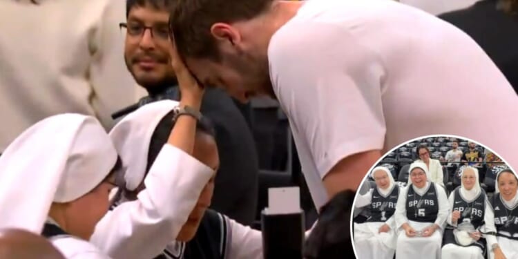 Salesian Sisters bless Spurs' Luke Kornet ahead of Game 4 win