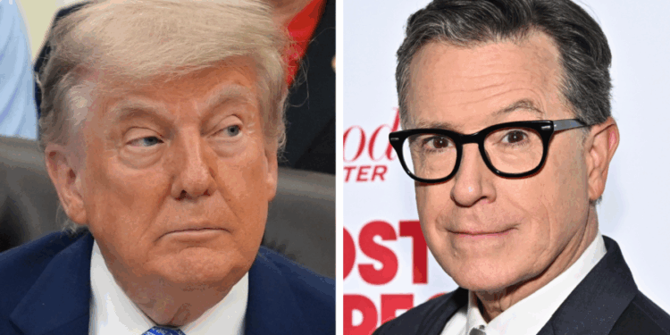 Trump posts AI video depicting him throwing Colbert in a dumpster and dancing